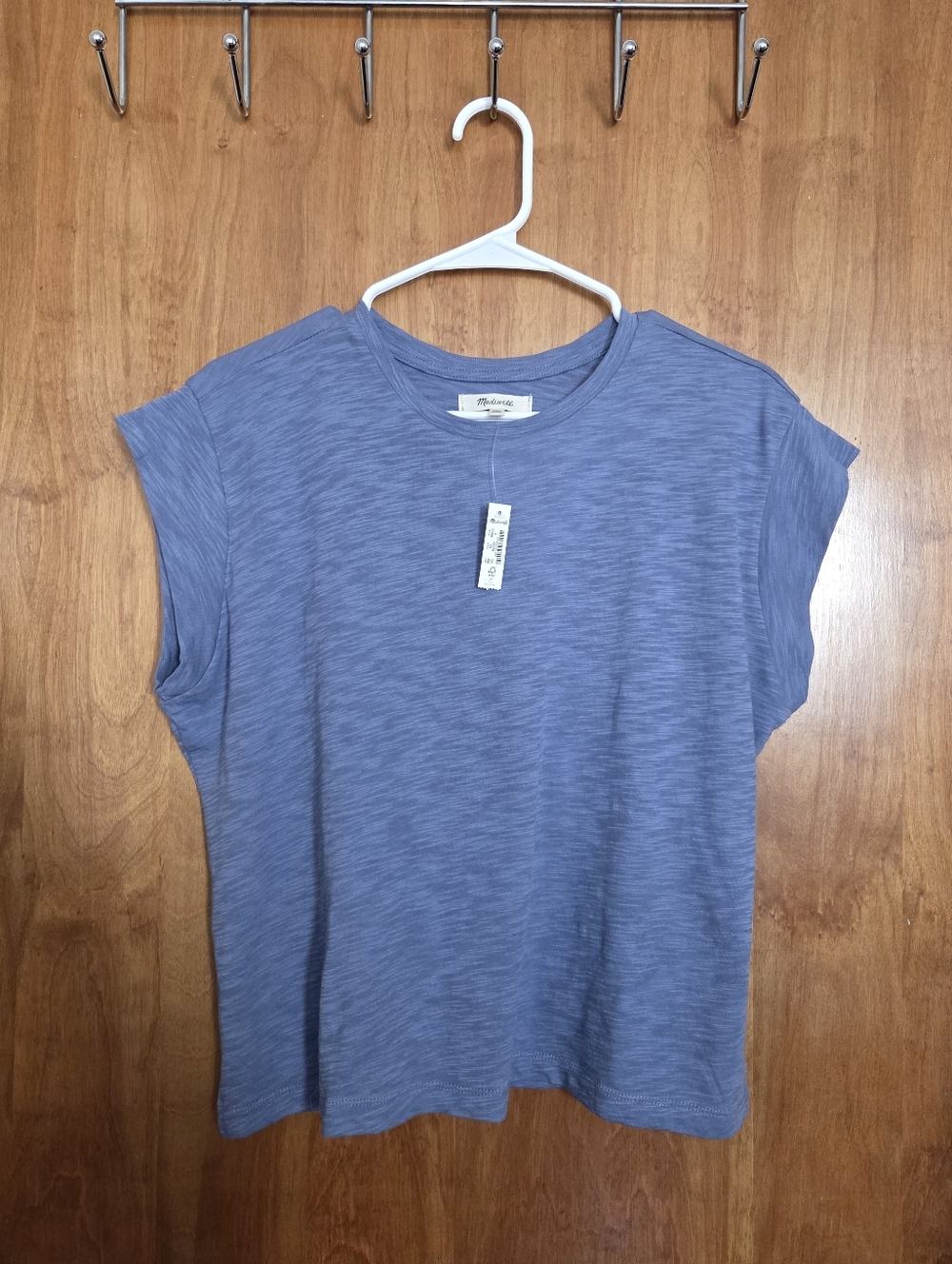 Madewell Heathered Blue Slub Crewneck Tee - Women's Short Sleeve